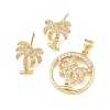 Brass Micro Pave Cubic Zirconia Pendant & Stud Earrings Sets for Women SJEW-F227-01K-G-2