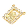 Brass Micro Pave Clear Cubic Zirconia Pendants KK-CBA6A75-48A-G-2