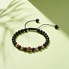 Natural Obsidian & Synthetic Hematite Braided Bead Bracelet with Cubic Zirconia BJEW-JB08117-01-2