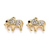 304 Stainless Steel Rhinestone Charms STAS-N115-46G-1