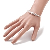 Glass Seed Bead and Shell Pearl White Round Graduated Beaded Bracelets for Women BJEW-JB12980-5