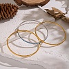 304 Stainless Steel Micro Pave Cubic Zirconia Bangles for Women MA1312-3-1