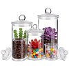 Column Glass Storage Jar with Lid AJEW-WA0004-78-1