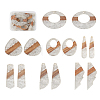 14Pcs 7 Styles Transparent Resin & Walnut Wood Pendants RESI-BY0001-06-17