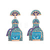 Zinc Alloy Rhinestone Dangle Stud Earrings FS-WG8FD93-04-1