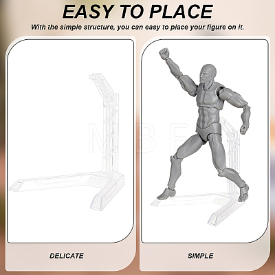 Clear Plastic Model Assembled Action Figure Display Holders ODIS-WH0038-94-1