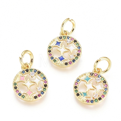 Golden Plated Brass Charms ZIRC-L086-005-G-1