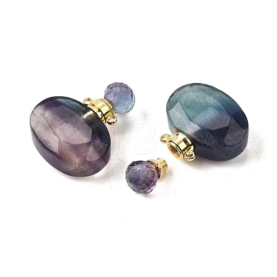 Natural Fluorite Perfume Bottle Pendants G-L623-07G-02-1