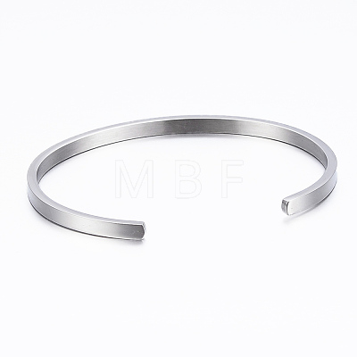 304 Stainless Steel Inspirational Cuff Bangles BJEW-K173-13P-1