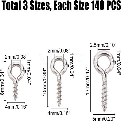 Unicraftale 304 Stainless Steel Screw Eye Pin Peg Bails STAS-UN0001-32-1