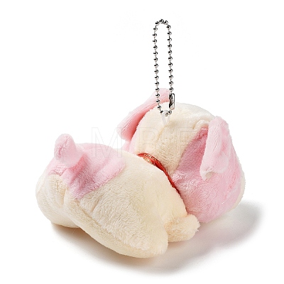 Velvet Dog Keychain HJEW-PW0005-08A-1