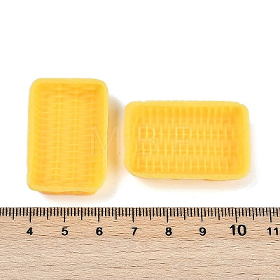 Rattan Basket Resin Cabochons RESI-Q014-07G-1