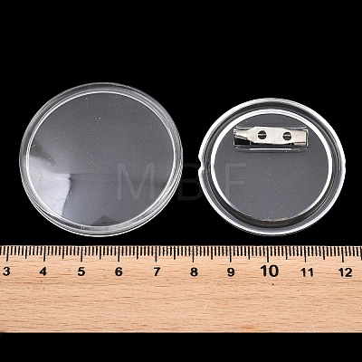 Blank Flat Round Acrylic Button Pin Badge with Iron Pins FIND-L029-01P-01-1