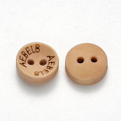 2-Hole Carved Maple Wooden Buttons BUTT-N016-10-1