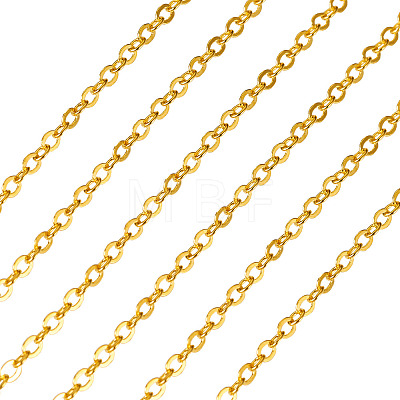 Brass Coated Iron Flat Cable Chains CH-TAC0007-02G-1