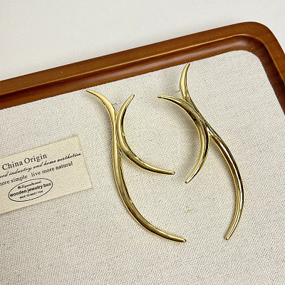 Arch Line Alloy Stud Earrings FS-WGE611E-01-1