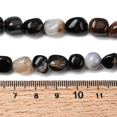 Natural Black Agate Beads Strands G-P601-A15-02-1