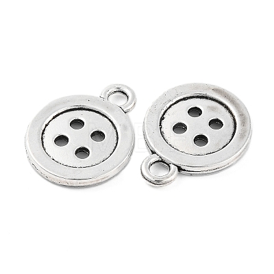 4-Hole Button Tibetan Style Zinc Alloy Charms TIBEP-R334-167AS-RS-1