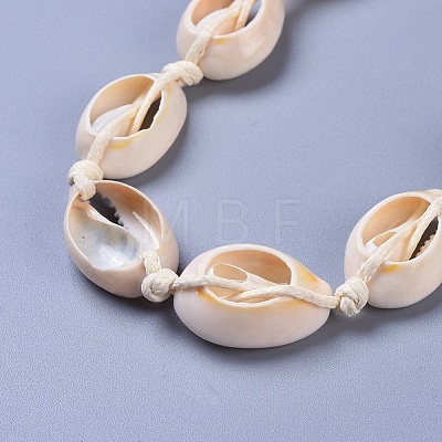 Adjustable Cowrie Shell Beaded Necklace and Bracelets Jewelry Sets SJEW-JS01019-1