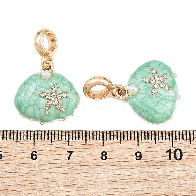 Alloy Enamel European Dangle Charms AL-CBAC2D3-04G-02-1