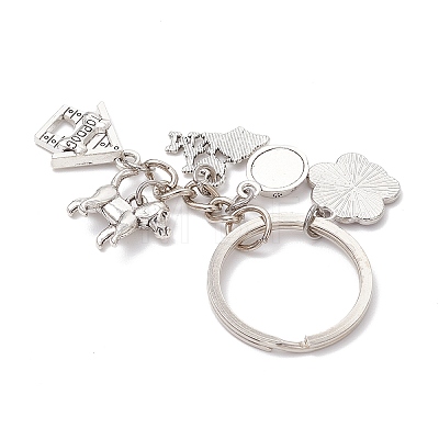 304 Stainless Steel Alloy Enamel Dog Keychains KEYC-JKC01219-1