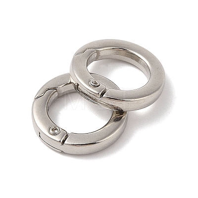 Nickel Plated Alloy Spring Gate Rings FIND-Q104-01A-P-1