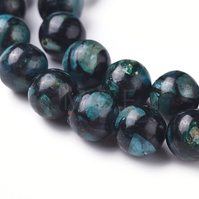 Assembled Synthetic Bronzite and Kyanite/Cyanite/Disthene Beads Strands G-D0006-C15-8mm-1