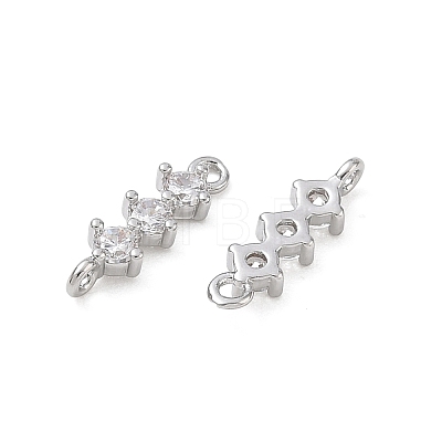 SHEGRACE Brass Pave Clear Cubic Zirconia Connector Charms XGRQ7H568-952P-1