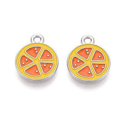 Fruit Alloy Enamel Charms PALLOY-S058-01P-09-1