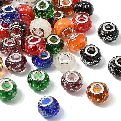 Glow In The Dark Handmade Luminous Style Lampwork Large Hole European Beads X-LPDL-R007-02-1