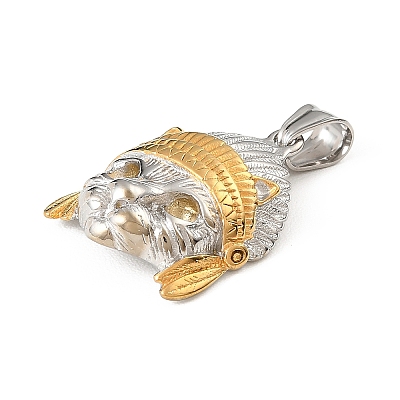 304 Stainless Steel Pendant Rhinestone Settings STAS-F363-03GP-1