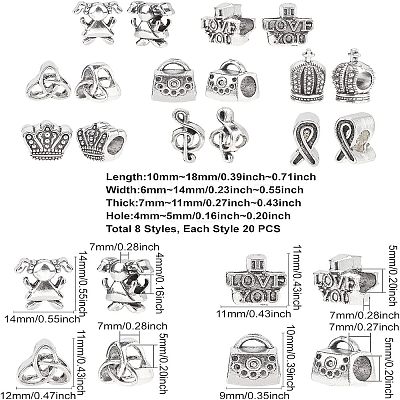 Tibetan Style Alloy European Beads TIBEB-FH0001-19AS-LF-1
