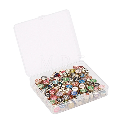 104Pcs 26 Colors Alloy Enamel Beads ENAM-YW0001-75-1