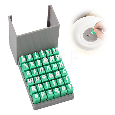 Plastic Lowercase Letter Clay Stamp Sets DIY-WH0591-269A-1