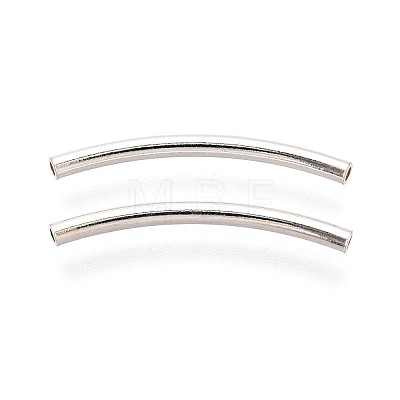 925 Sterling Silver Curved Tube Beads STER-N016-124S-1