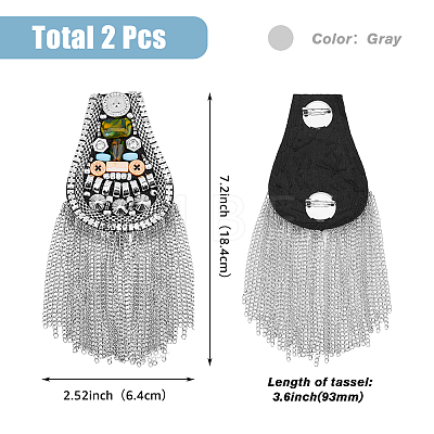 SUPERFINDINGS 2Pcs Fashionable Tassel Epaulettes FIND-FH0008-79B-1