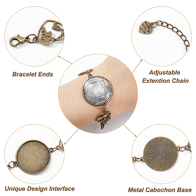   DIY Blank Dome Link Bracelet  Making Kit DIY-PH0009-13-1