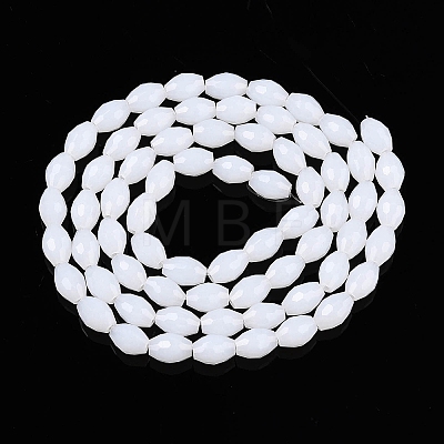 Opaque Solid Color Imitation Jade Glass Beads Strands EGLA-A037-P6x8mm-D01-1