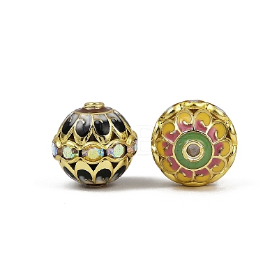 Brass Enamel Beads KK-L236-01A-G-1