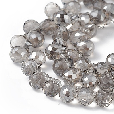 Transparent Electroplate Glass Beads Strands EGLA-F152B-PL01-1