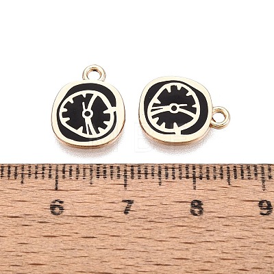 Rack Plating Alloy Enamel Pendants ENAM-N070-01A-01G-02-1