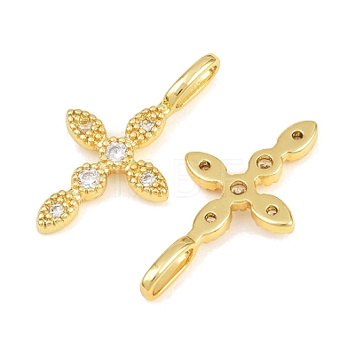 Brass Pave Clear Cubic Zirconia Pendants KK-CBA6A75-55A-G-1