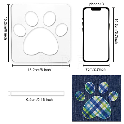 Acrylic Earring Handwork Template TOOL-WH0152-016-1