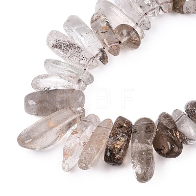 Natural Green Lodolite Quartz/Garden Quartz/Green Phantom Quartz Beads Strands G-N362-16A-01-1