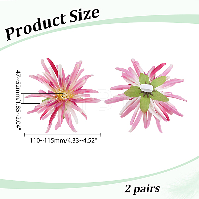 2 Pairs Flower Cloth & Plastic Shoe Buckle Clips AJEW-HY0003-42A-1