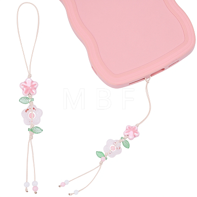 1Pc Flower Ceramics Phone Hand Strap Chains HJEW-BM0001-50-1