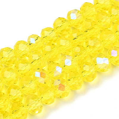 Electroplate Glass Beads Strands EGLA-A034-T6mm-L28-1