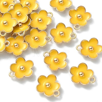 Light Gold Plated Alloy Enamel Pendants ENAM-YW0002-20G-1