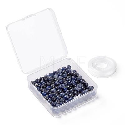 100Pcs 8mm Natural Sodalite Beads DIY-LS0002-32-1