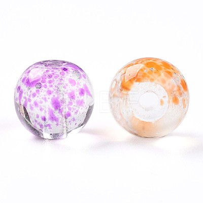 Baking Painted Transparent Glass Beads DGLA-R053-8mm-M-1